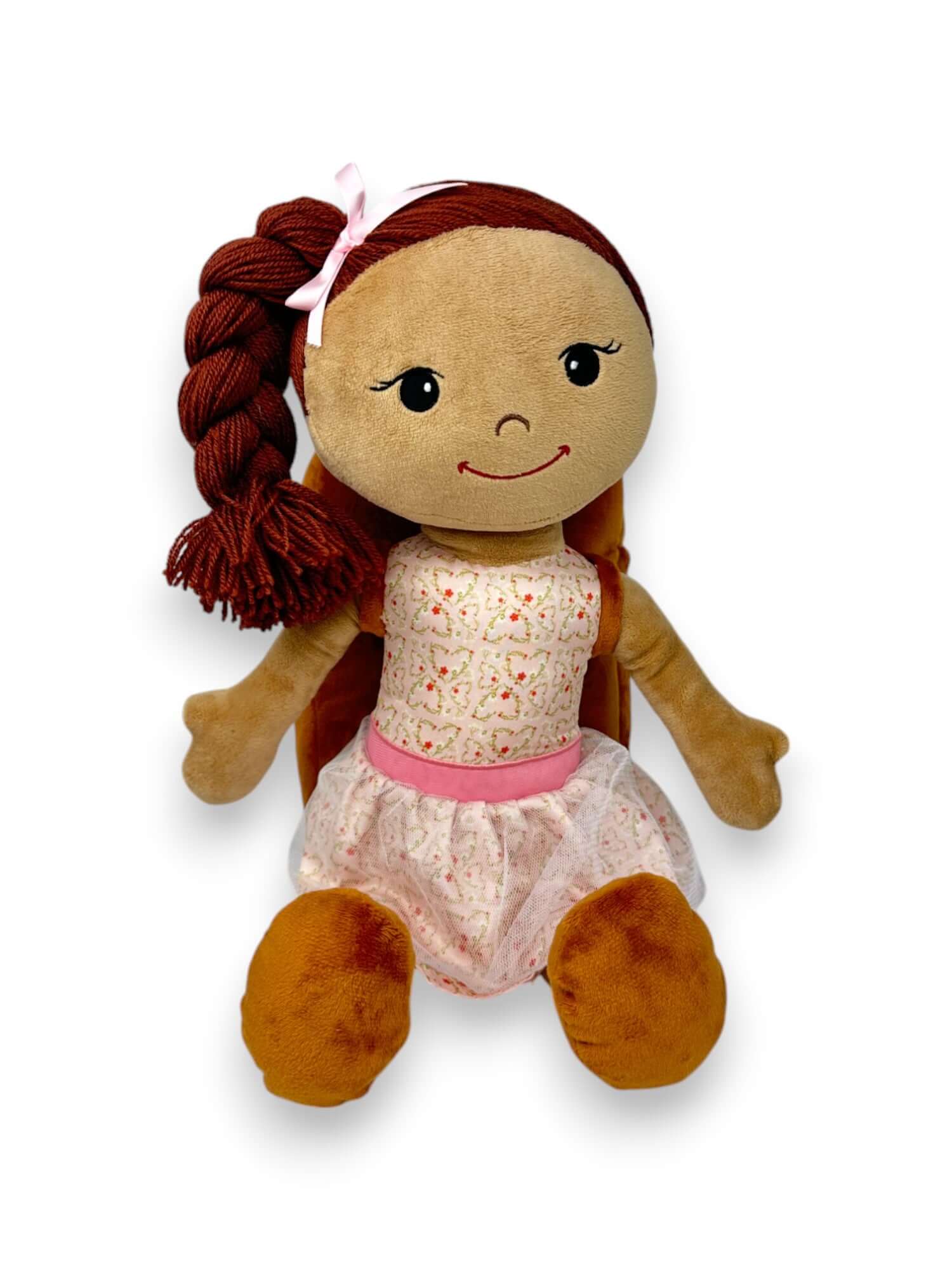 Soft doll with a cute dress, designed to encourage journaling and self-expression in young girls.